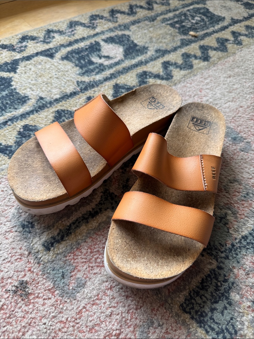 Reef Cushion Vista HI Natural Platform Sandal Brown -8 - Picture 2 of 5